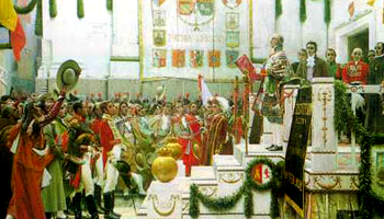 La promulgación de la Constitución de 1812, obra de Salvador Viniegra (Museo de las Cortes de Cádiz).